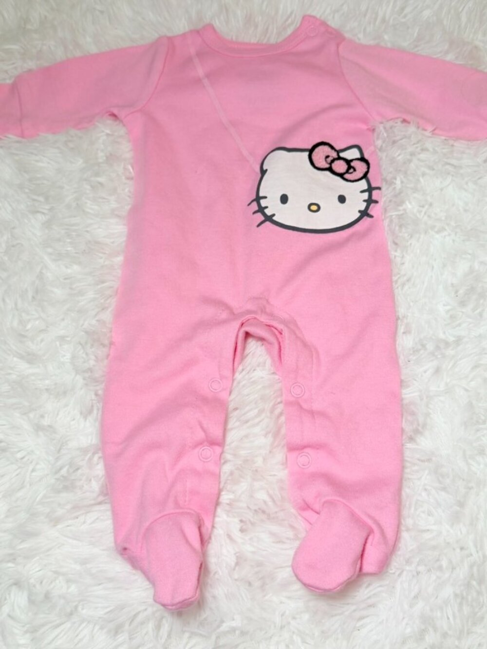 Hello Kitty Sanrio Pink Footed Sleeper Newborn Pajamas NB - Picture 2 of 5
